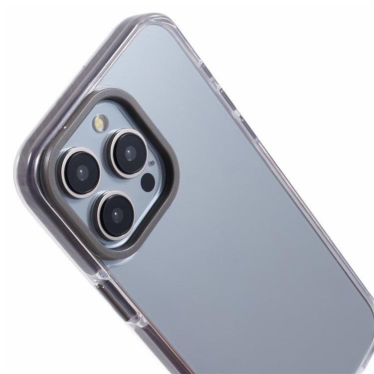 AR Series for iPhone 14 Pro Max Case TPU Frame Acrylic Back Anti-drop Cover - Grey