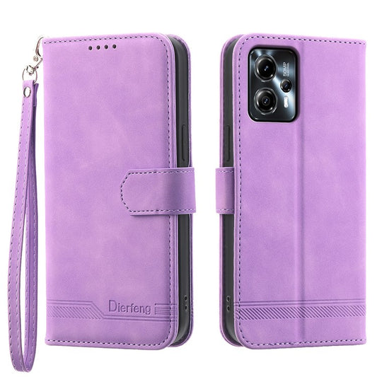 DIERFENG DF-03 for Motorola Moto E14 4G / G04 4G / G04s 4G / G24 4G Phone Case Leather Wallet Cover - Purple