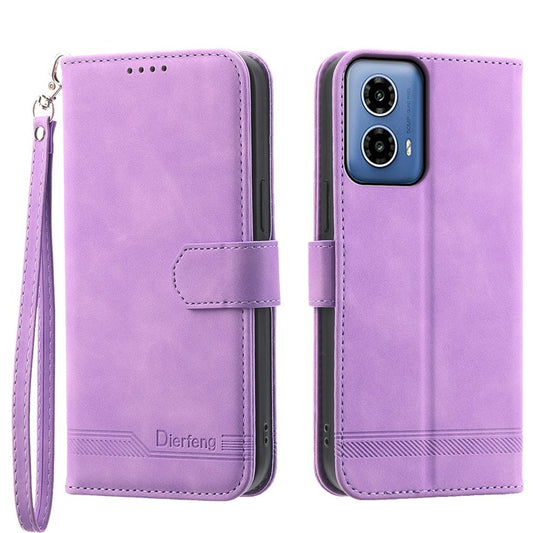 DIERFENG DF-03 for Motorola Moto G45 5G / G34 5G Case Wallet PU Leather Phone Cover - Purple