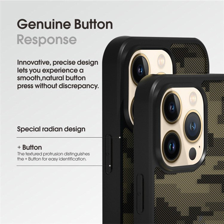 IBMRS For iPhone 14 Pro Case Shockproof TPU+PC Phone Protective Cover - Transparent Black