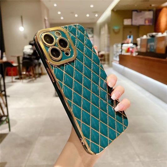 Phone Shell for iPhone 14 Pro Case TPU 6D Electroplating Back Cover - Blackish Green