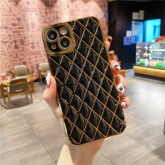 For iPhone 14 Case Scratch-resistant TPU Electroplated Smart Phone Cover - Black