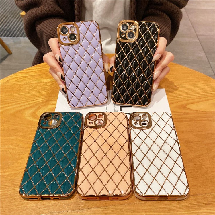For iPhone 14 Case Scratch-resistant TPU Electroplated Smart Phone Cover - Black