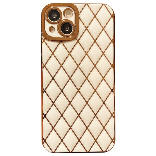 For iPhone 14 Plus Case 6D Electroplating Drop-proof TPU Smart Phone Cover - White