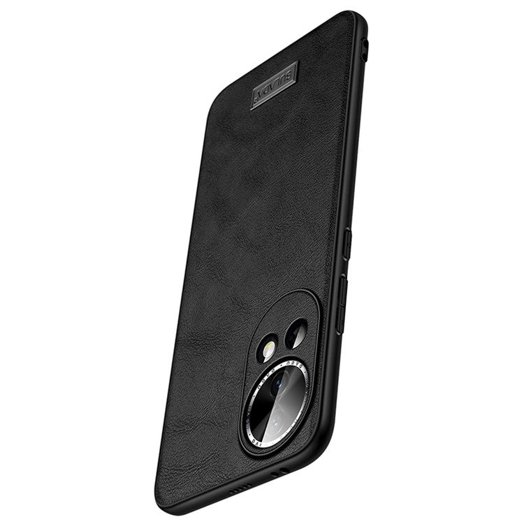 SULADA For Huawei nova 12 Pro 5G / nova 12 Ultra 5G Cell Phone Cover PU Leather Coated TPU+PC Shockproof Case - Black