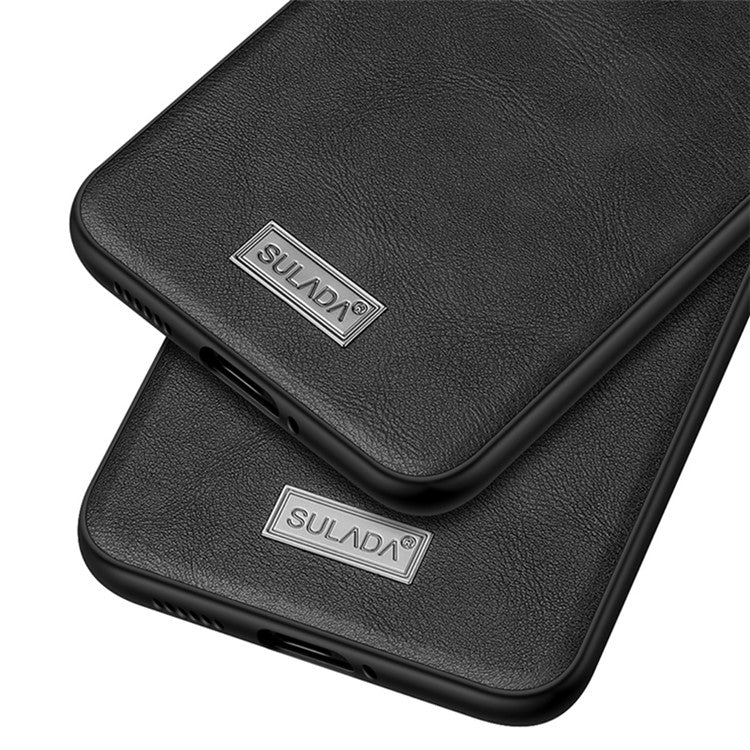 SULADA For Huawei nova 12 Pro 5G / nova 12 Ultra 5G Cell Phone Cover PU Leather Coated TPU+PC Shockproof Case - Black