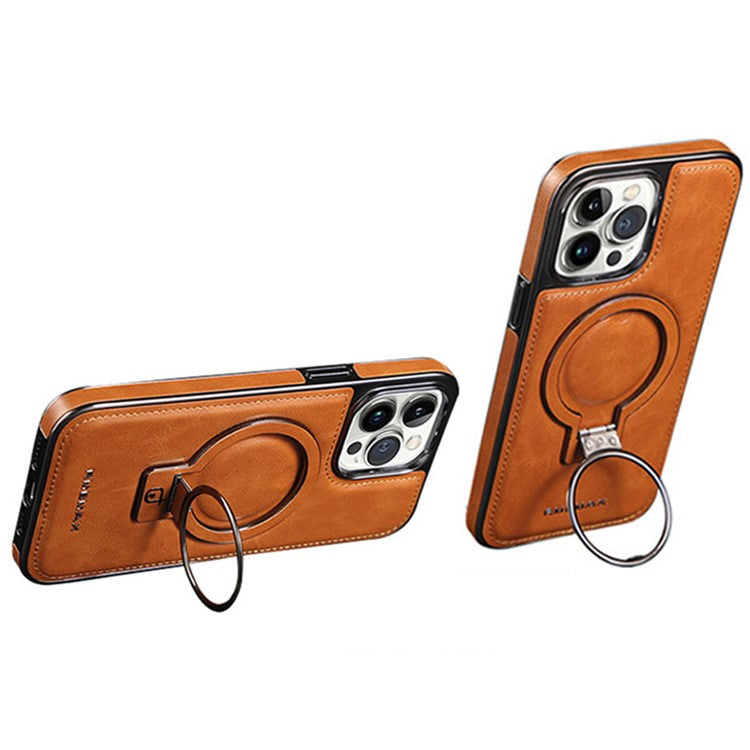 RMBMAX For iPhone 14 Pro Max Magnetic Case Electroplated Kickstand Phone Cover - Black