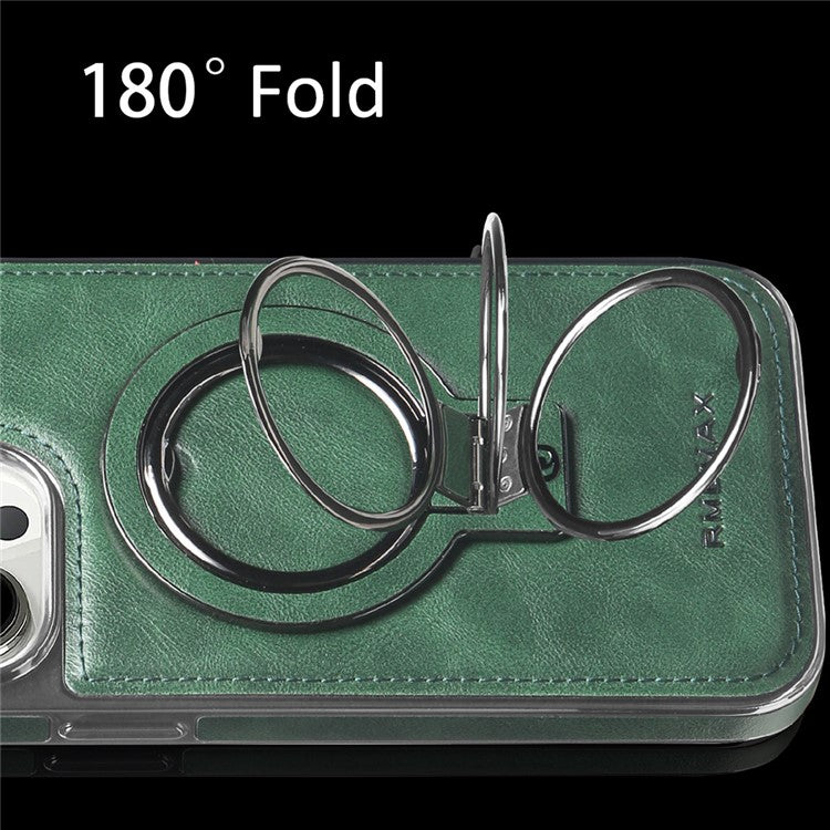 RMBMAX For iPhone 14 Pro Max Magnetic Case Electroplated Kickstand Phone Cover - Black