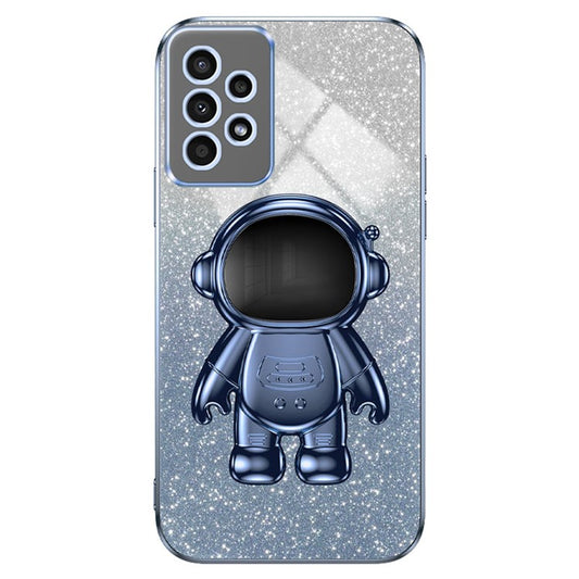 For Samsung Galaxy A13 4G PC+TPU Case Astronaut Kickstand Anti-shock Phone Back Cover - Blue