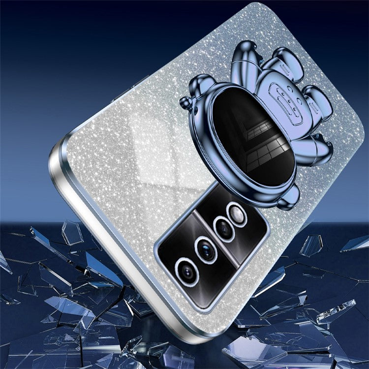 For Honor 80 GT 5G Cell Phone Case Cartoon Astronaut Anti-Scratch Kickstand PC+TPU Cover - Blue