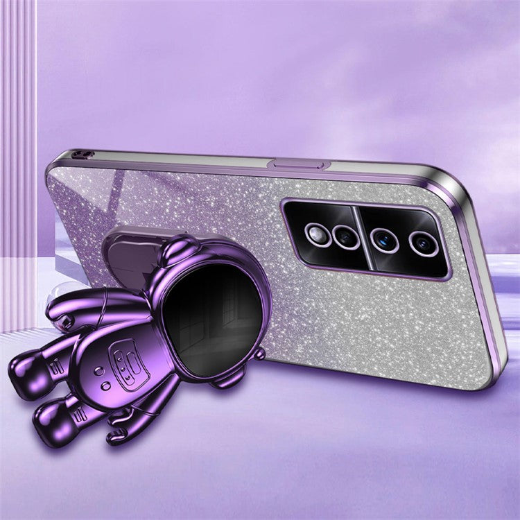 For Honor 80 GT 5G Cell Phone Case Cartoon Astronaut Anti-Scratch Kickstand PC+TPU Cover - Purple