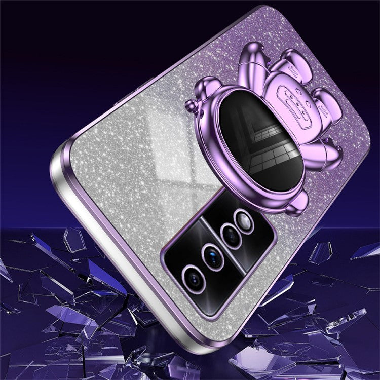 For Honor 80 GT 5G Cell Phone Case Cartoon Astronaut Anti-Scratch Kickstand PC+TPU Cover - Purple
