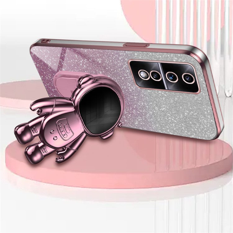 For Honor 80 GT 5G Cell Phone Case Cartoon Astronaut Anti-Scratch Kickstand PC+TPU Cover - Pink