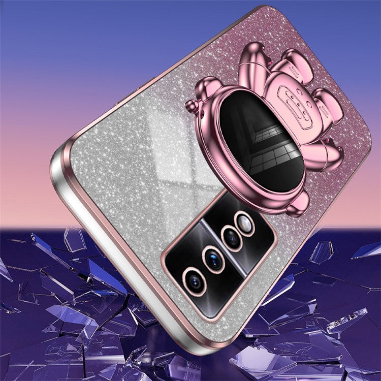 For Honor 80 GT 5G Cell Phone Case Cartoon Astronaut Anti-Scratch Kickstand PC+TPU Cover - Pink