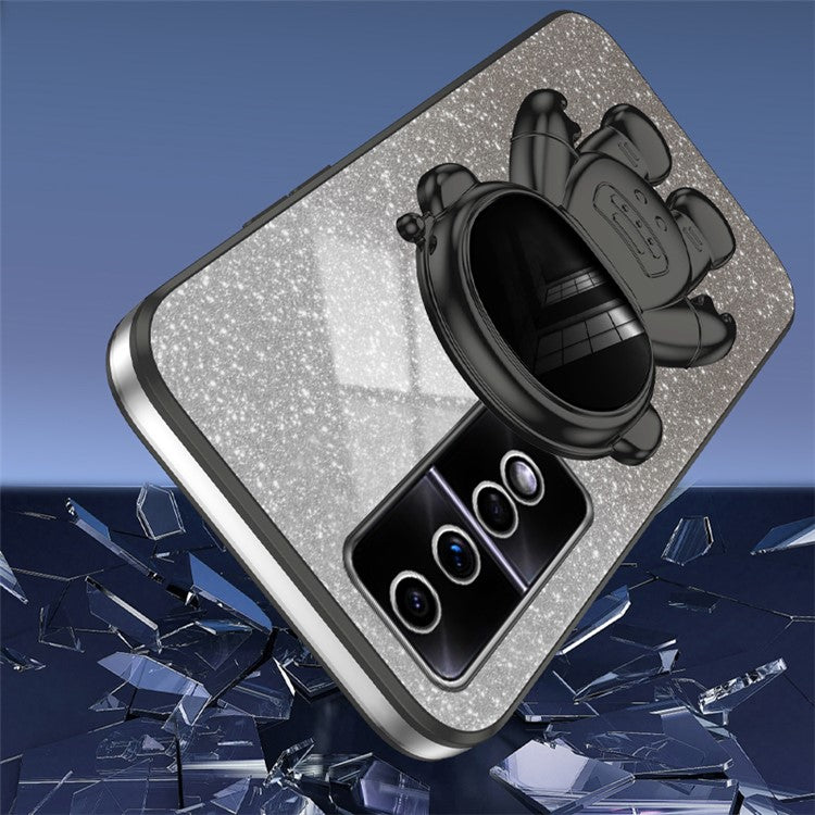 For Honor 80 GT 5G Cell Phone Case Cartoon Astronaut Anti-Scratch Kickstand PC+TPU Cover - Black