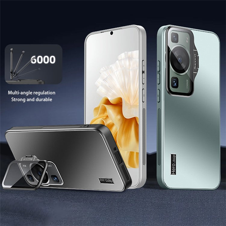 Kickstand Phone Shell for Huawei P60 Pro / P60 Anti-Drop TPU+PC Cell Phone Case - Cyan