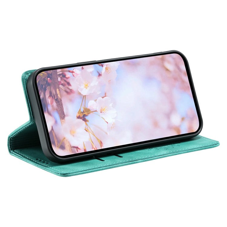 For Xiaomi Redmi Note 13 5G Leather Case Imprinted Mandala Wallet Phone Cover - Mint Green