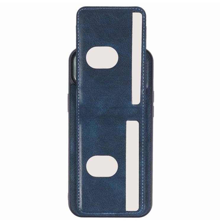 SUTENI H03 For iPhone 14 Plus Back Phone Cover PU Leather Vertical Flip Kickstand Case - Blue