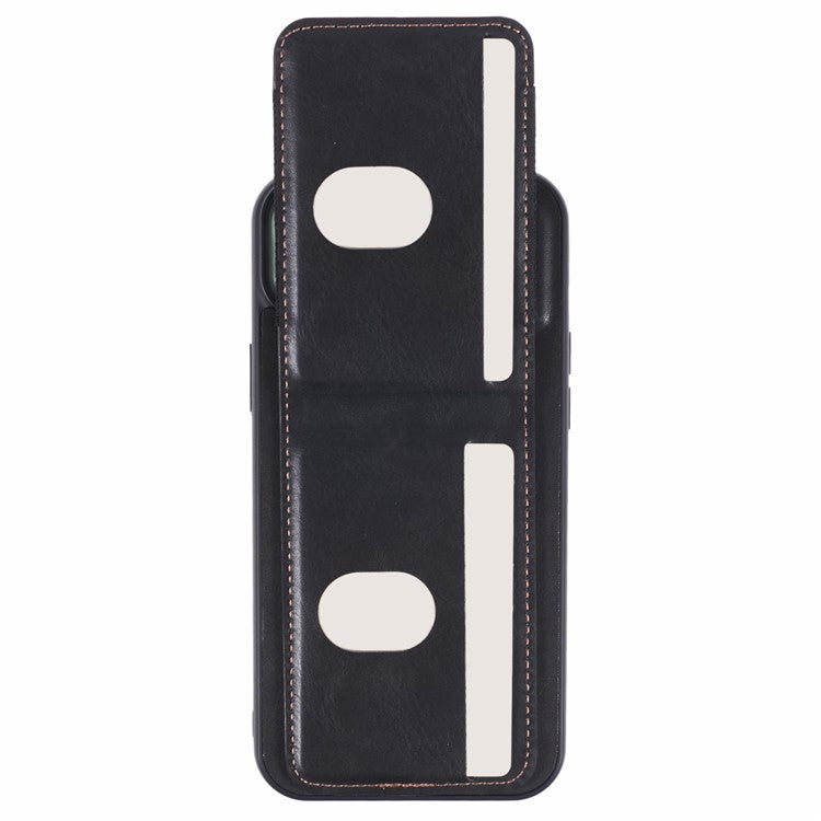 SUTENI H03 For iPhone 14 Plus Back Phone Cover PU Leather Vertical Flip Kickstand Case - Black