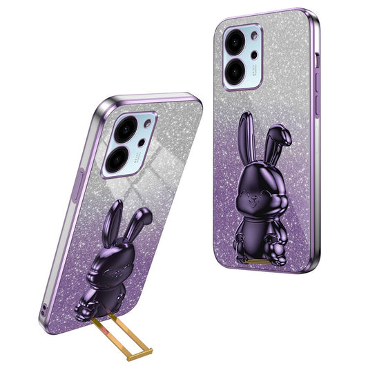 For Honor 80 SE 5G Kickstand Case Cute Rabbit Protective Slim Phone Shell - Purple