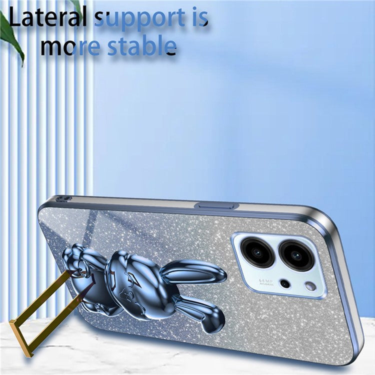 For Honor 80 SE 5G Kickstand Case Cute Rabbit Protective Slim Phone Shell - Blue