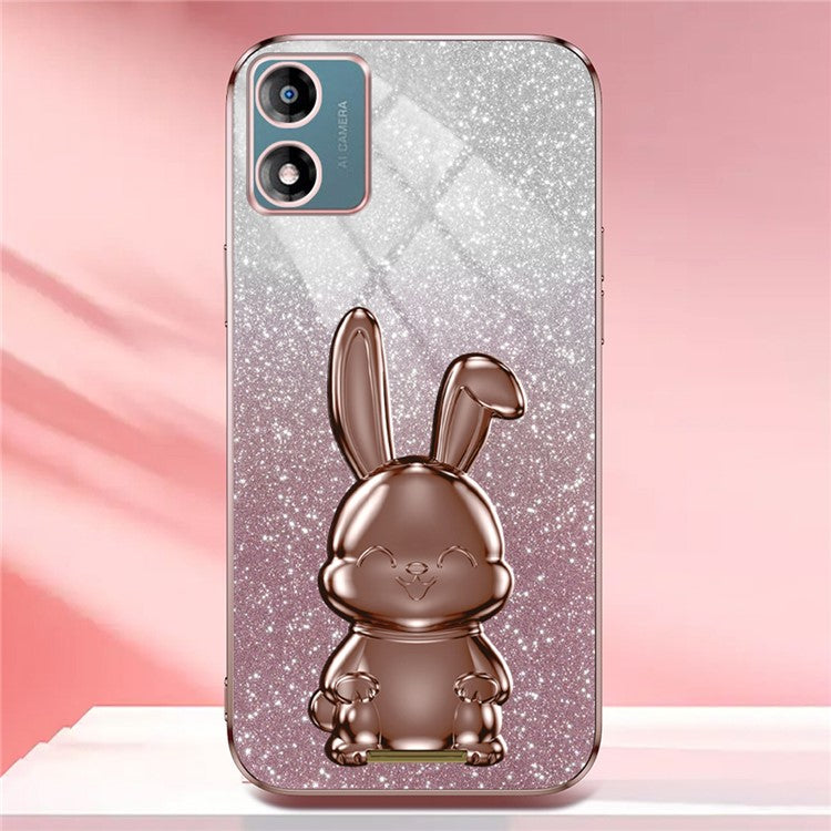 Back Cover for Motorola Moto E13 4G , Drop Resistant PC+TPU Phone Case with Kickstand - Pink