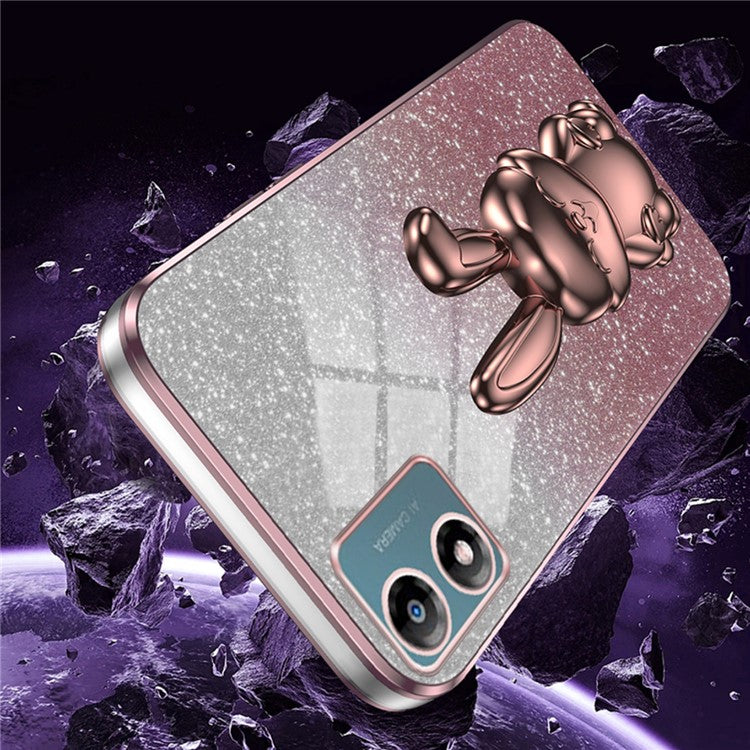Back Cover for Motorola Moto E13 4G , Drop Resistant PC+TPU Phone Case with Kickstand - Pink