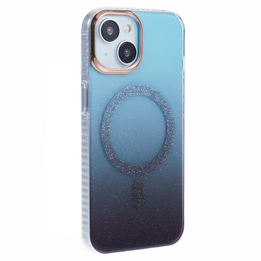 For iPhone 14 inch Magnetic Case TPU+Acrylic IMD Back Cover Compatible with MagSafe - Blue