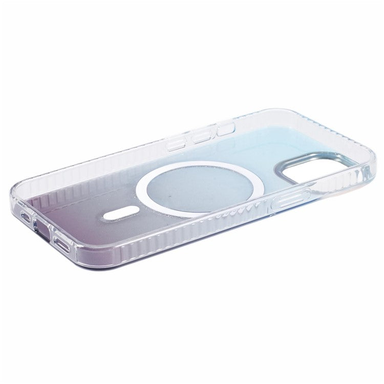For iPhone 14 inch Magnetic Case TPU+Acrylic IMD Back Cover Compatible with MagSafe - Blue