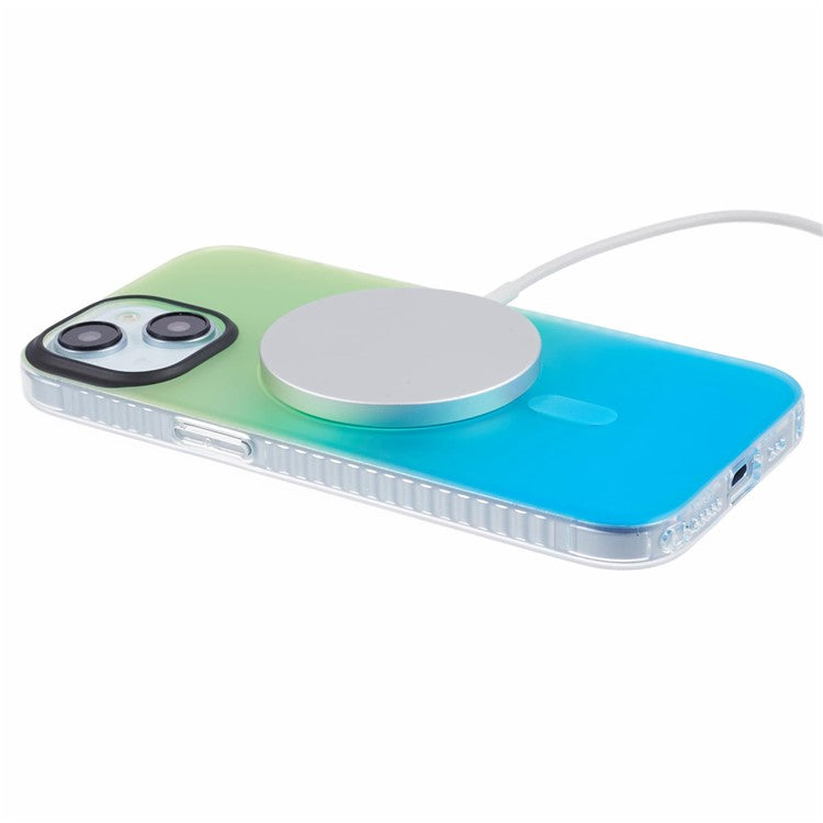 MP Series For iPhone 14 IMD TPU+Acrylic Anti-scratch Phone Cover Compatible with MagSafe - Gradient Blue