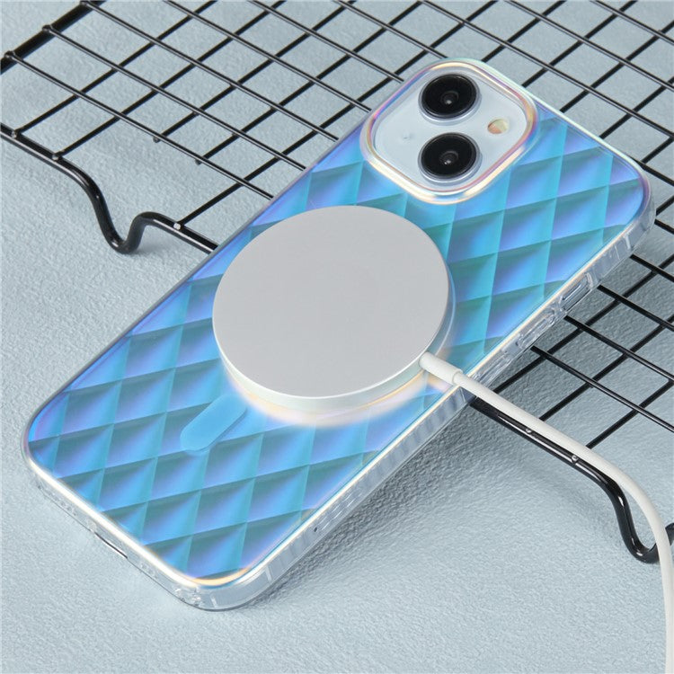 MP Series For iPhone 14 Phone Case IMD TPU+Acrylic Drop-proof Shell Compatible with MagSafe - Rhombus