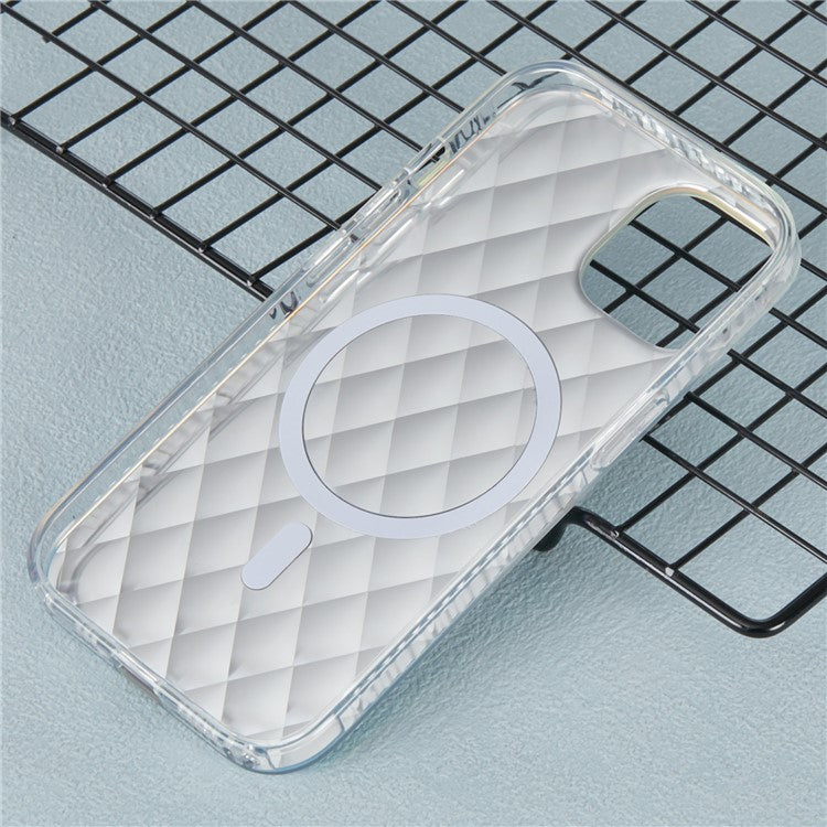 MP Series For iPhone 14 Phone Case IMD TPU+Acrylic Drop-proof Shell Compatible with MagSafe - Rhombus