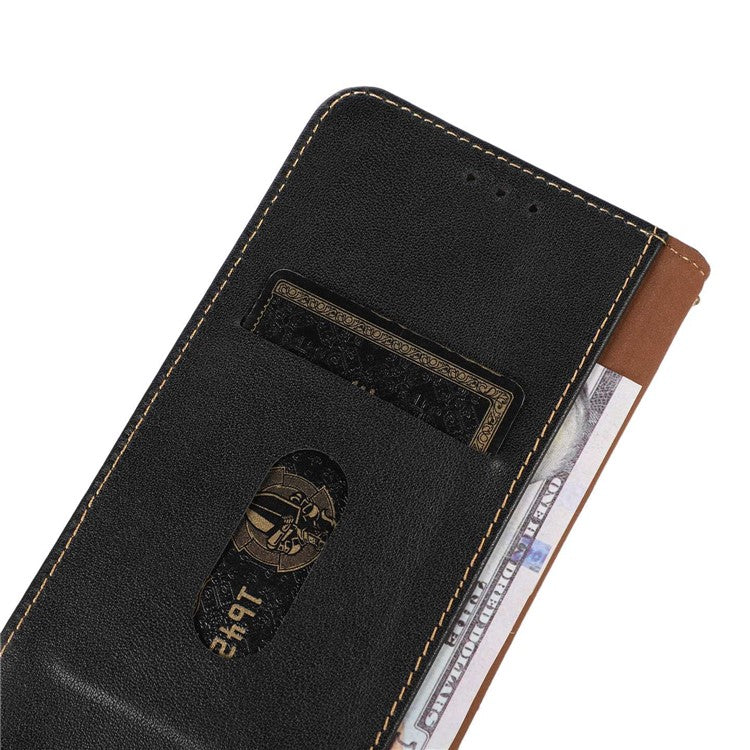 KHAZNEH For Motorola Moto G45 5G / G34 5G Case Genuine Cow Leather Phone Cover Wallet - Black