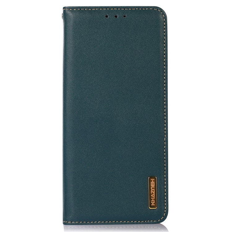 KHAZNEH For Motorola Moto G45 5G / G34 5G Case Genuine Cow Leather Phone Cover Wallet - Green