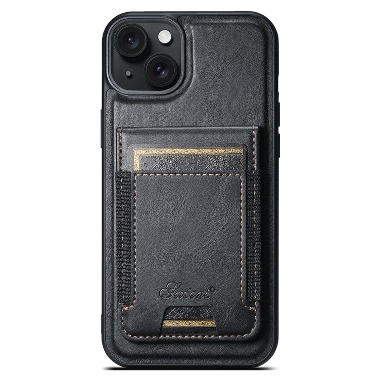 SUTENI H17 For iPhone 14 Plus Case Compatible with MagSafe Detachable Card Holder Phone Shell - Black