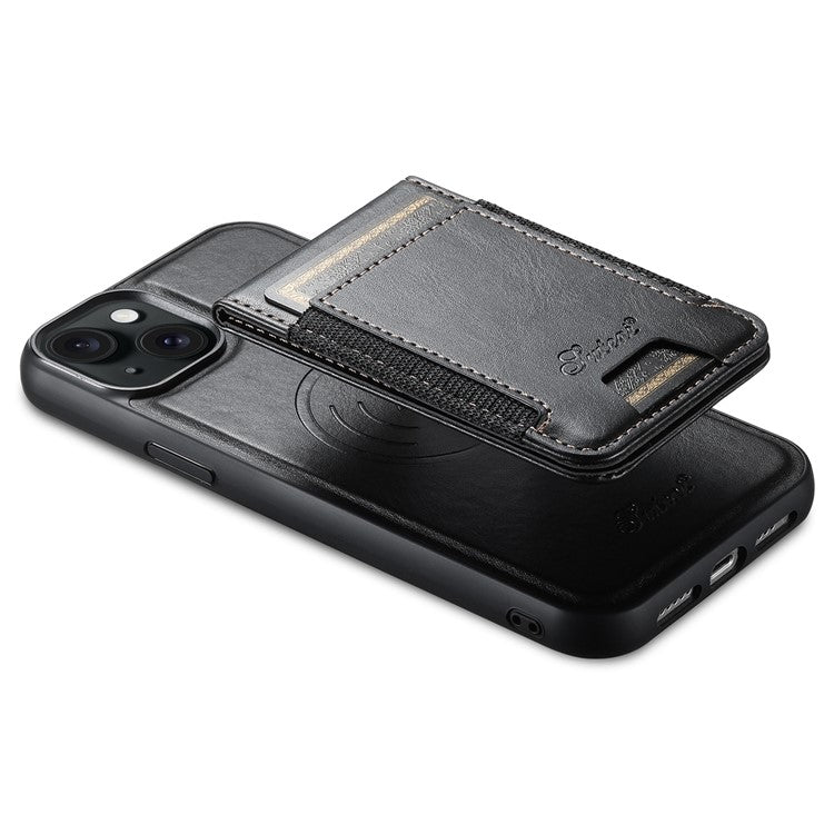 SUTENI H17 For iPhone 14 Plus Case Compatible with MagSafe Detachable Card Holder Phone Shell - Black