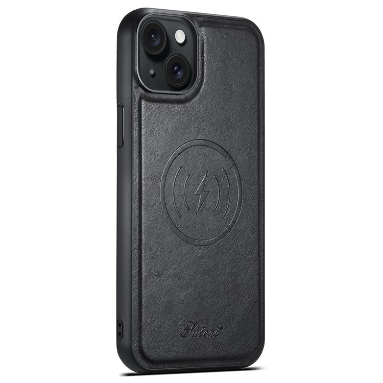 SUTENI H17 For iPhone 14 Plus Case Compatible with MagSafe Detachable Card Holder Phone Shell - Black