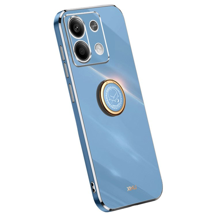 XINLI For Xiaomi Redmi Note 13 Pro 4G / Poco M6 Pro 4G Case Electroplating TPU Cover with Kickstand - Blue