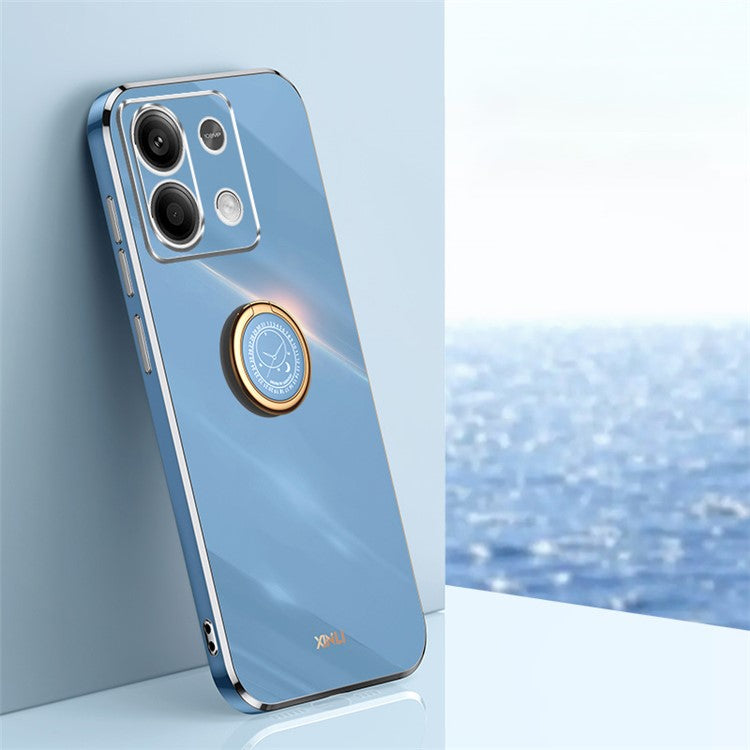 XINLI For Xiaomi Redmi Note 13 Pro 4G / Poco M6 Pro 4G Case Electroplating TPU Cover with Kickstand - Blue