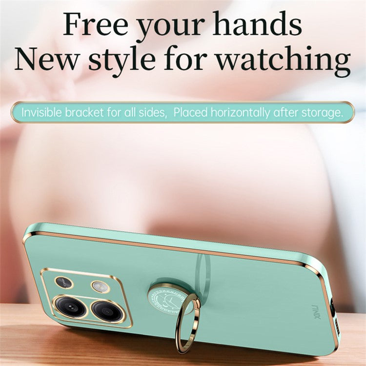 XINLI For Xiaomi Redmi Note 13 Pro 4G / Poco M6 Pro 4G Case Electroplating TPU Cover with Kickstand - Blue