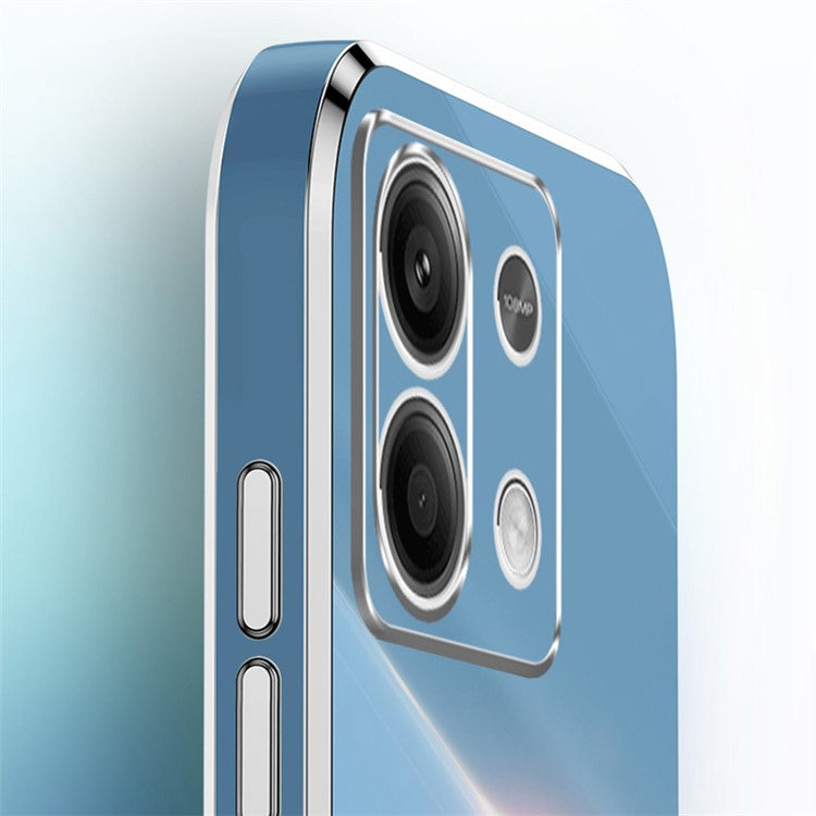 XINLI For Xiaomi Redmi Note 13 Pro 4G / Poco M6 Pro 4G Case Electroplating TPU Cover with Kickstand - Blue
