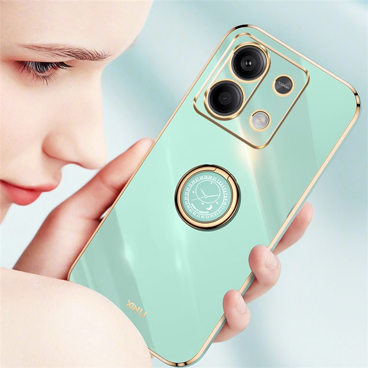 XINLI For Xiaomi Redmi Note 13 Pro 4G / Poco M6 Pro 4G Case Electroplating TPU Cover with Kickstand - White