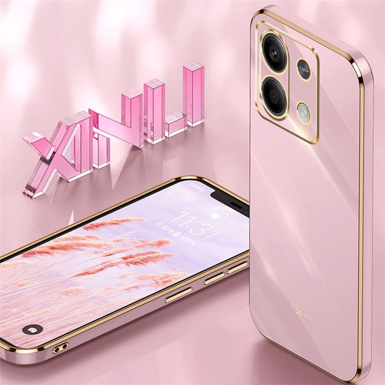 XINLI For Xiaomi Redmi Note 13 Pro 4G / Poco M6 Pro 4G TPU Phone Case Electroplating Edge - Red