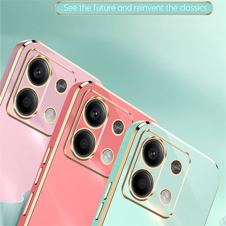 XINLI For Xiaomi Redmi Note 13 Pro 4G / Poco M6 Pro 4G TPU Phone Case Electroplating Edge - Red