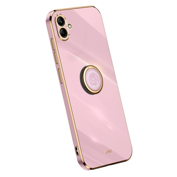XINLI For Samsung Galaxy A04e 4G / F04 4G / M04 4G Case Kickstand Electroplated TPU Cover - Purple
