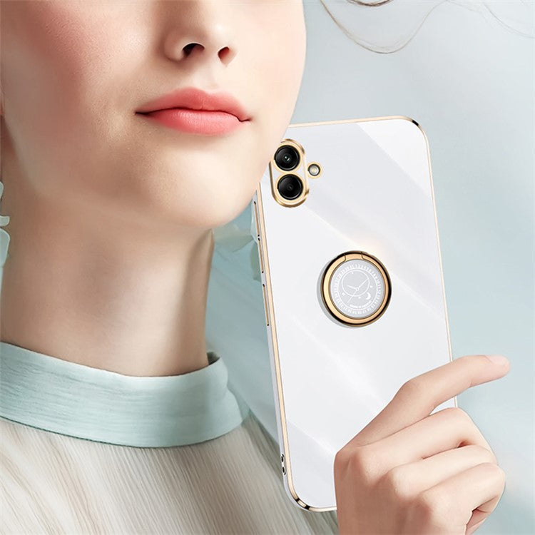 XINLI For Samsung Galaxy A04e 4G / F04 4G / M04 4G Case Kickstand Electroplated TPU Cover - Purple
