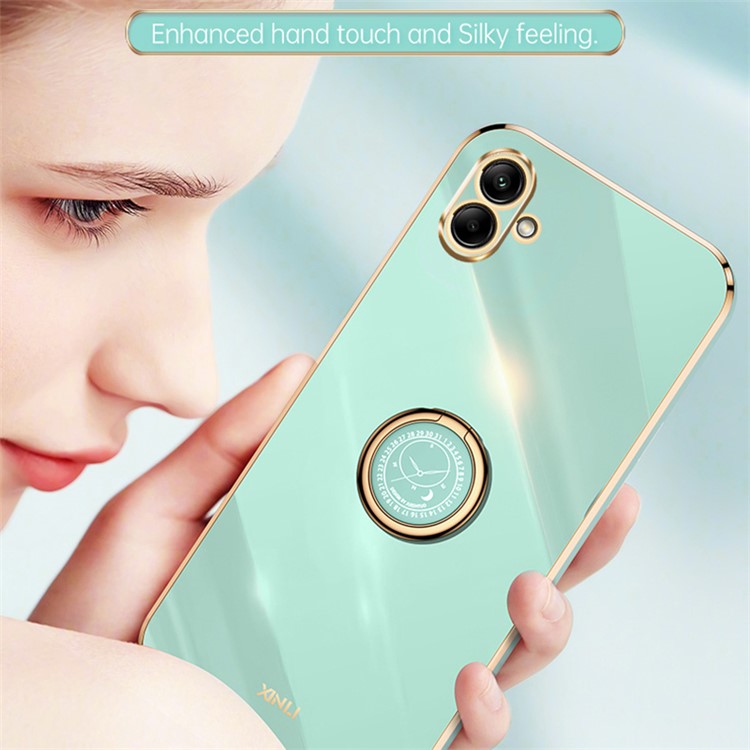 XINLI For Samsung Galaxy A04e 4G / F04 4G / M04 4G Case Kickstand Electroplated TPU Cover - Purple