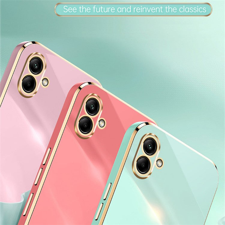 XINLI For Samsung Galaxy A04e 4G / F04 4G / M04 4G Case Kickstand Electroplated TPU Cover - Purple
