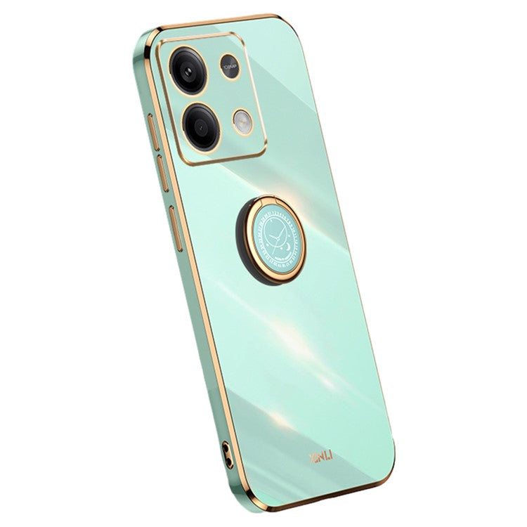 XINLI For Xiaomi Redmi Note 13 4G Case Soft TPU Electroplating Phone Kickstand Cover - Cyan