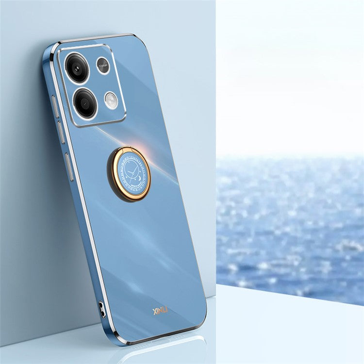 XINLI For Xiaomi Redmi Note 13 4G Case Soft TPU Electroplating Phone Kickstand Cover - Blue